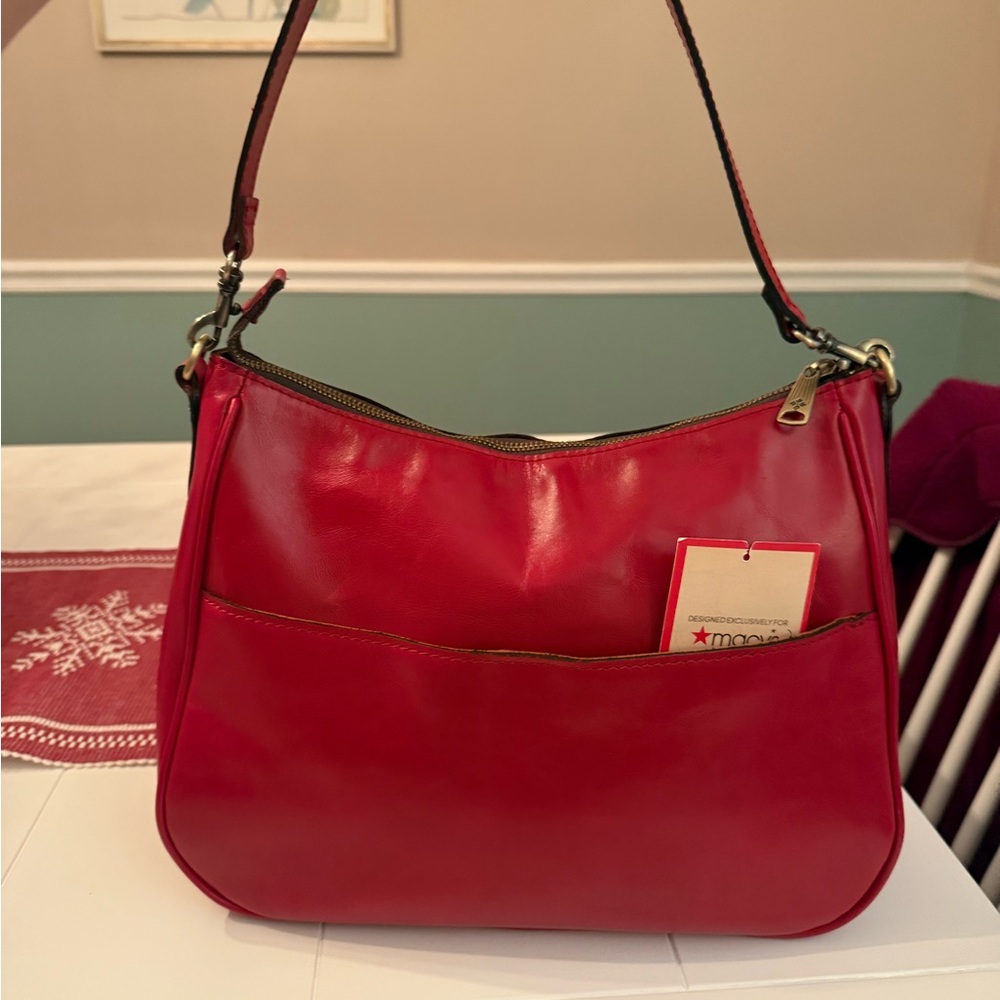 Patricia Nash Vibrant Red Leather Shoulder Bag